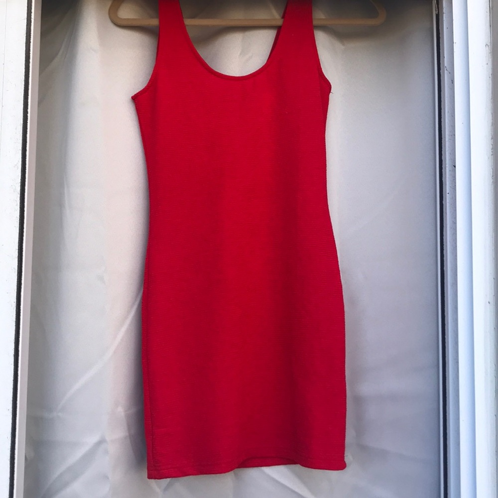 Red mini dress